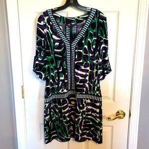 NWT BCBG Max Azaria Geometric Print Dress Size Large